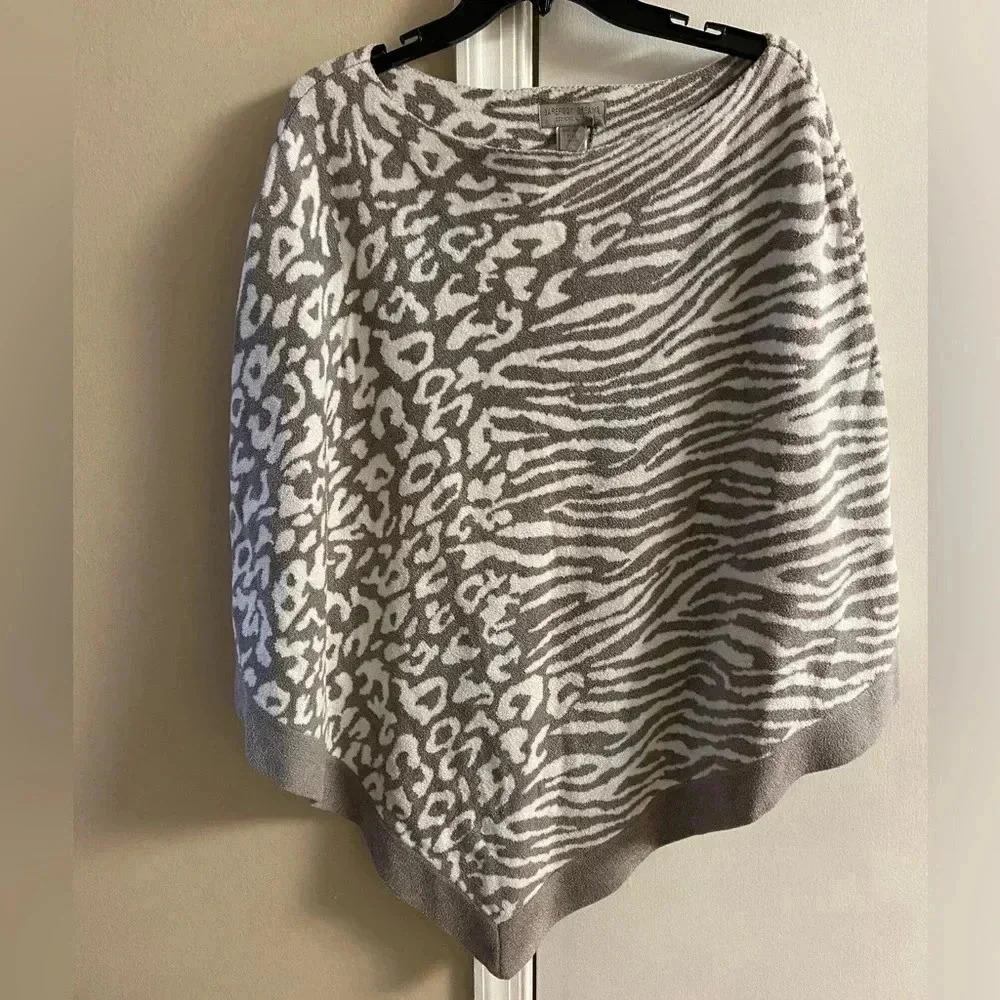 Barefoot Dreams Poncho Ultra Lite Cozy Chic Ocean Breeze Dove Grey One Size NWT